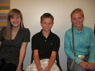 Image: Sophomores — Sophomore Students of the Month for September 2010: Bronte Forsgren, Skyler Jones, and Jade McKendrick