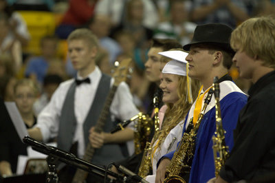Image: Sky View Jazz Band saxophone section