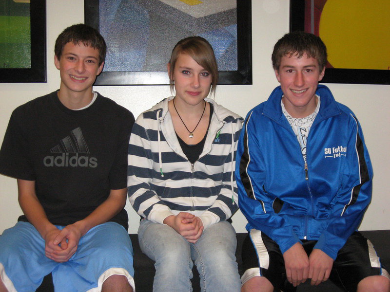 Image: Sophomores: Mitch Larsen, Hannah Walker, and Cole Rayfield