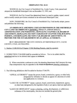 Image: Appeal Authority Ordinance — Page 1