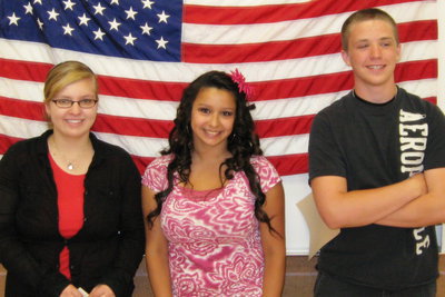 Image: Sophomores — Sophomores Rachel Gantz, Nia Lopez, and Tanner Stephenson — Sky View High School’s May 2010 students of the month.