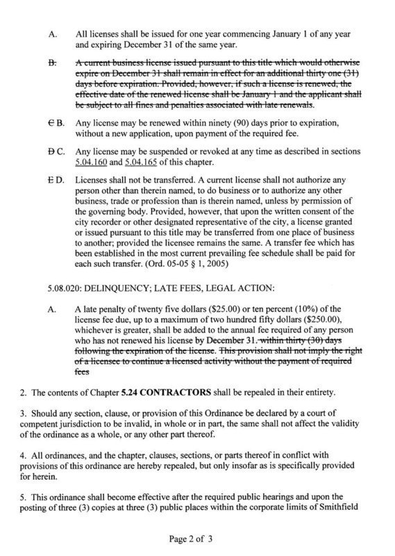 Image: Business license ordinance draft page 2