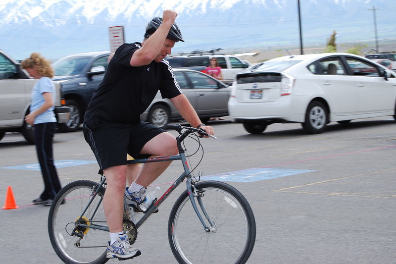 Image: Swensen rides — Principal Swensen is sticking with it — two-thirds done!