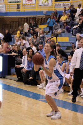 Image: Taylor Rock — Taylor Rock playing for the first time since her ACL surgery. She wasn’t allowed to run so she stayed in the corner and made two 3-pointers for the Bobcats.