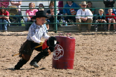 Image: Stick horse barrel race