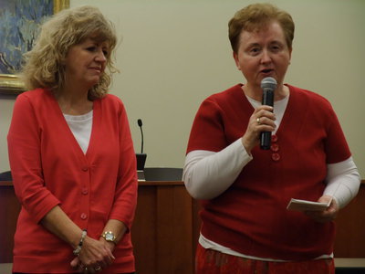Image: Leslie Yeates and Sandra Merrill — Sandra Merrill presented Leslie Yeates — both second grade teachers — with the 2010 Millville Elementary School Teacher of the Year award.