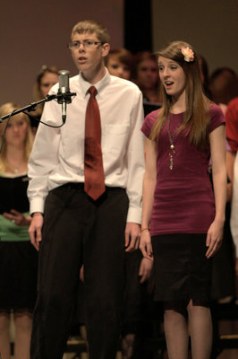 Image: Jared Weaver and Lexy Shauers perform a duet on “Phantom of the Opera” by Lloyd Webber &amp; Ed Lojeski